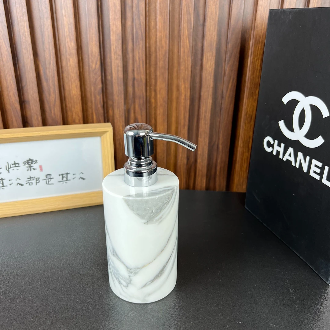 天然大理石奢石大花白洗手液瓶---高17cm宽7.5cm