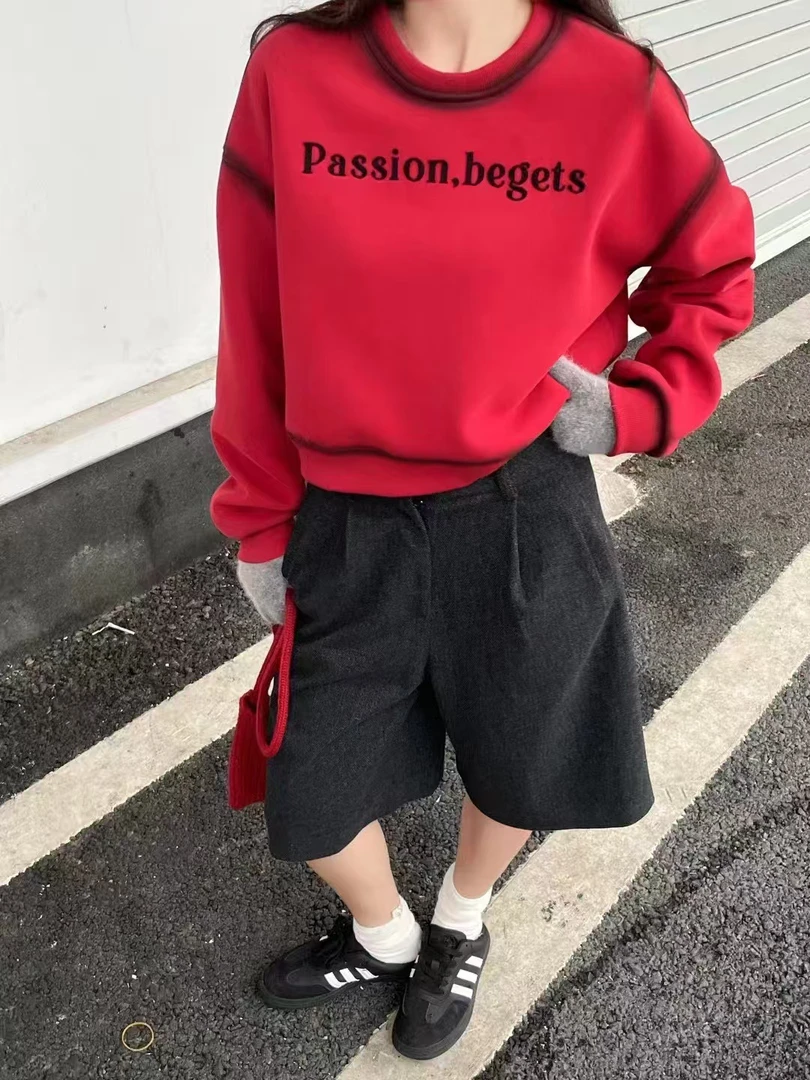 （三姗 原创设计款）舒适休闲百搭运动长袖卫衣