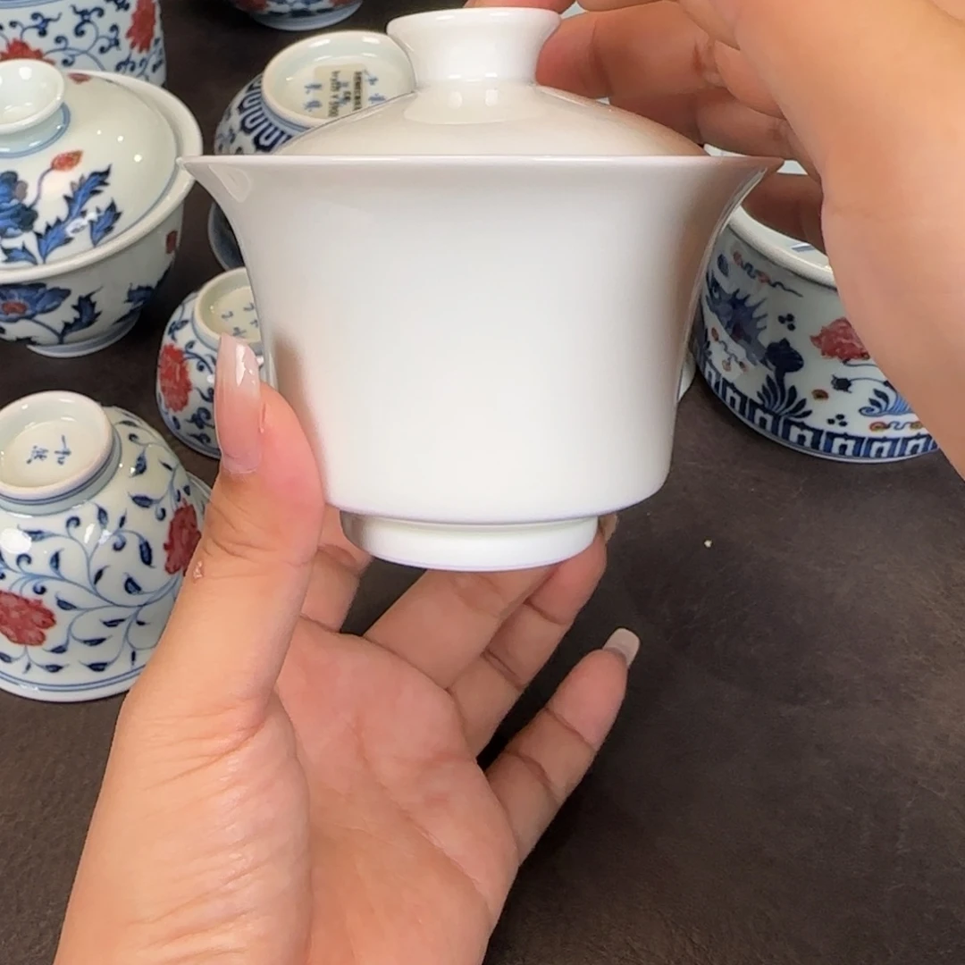 景德镇陶瓷马蹄盖碗