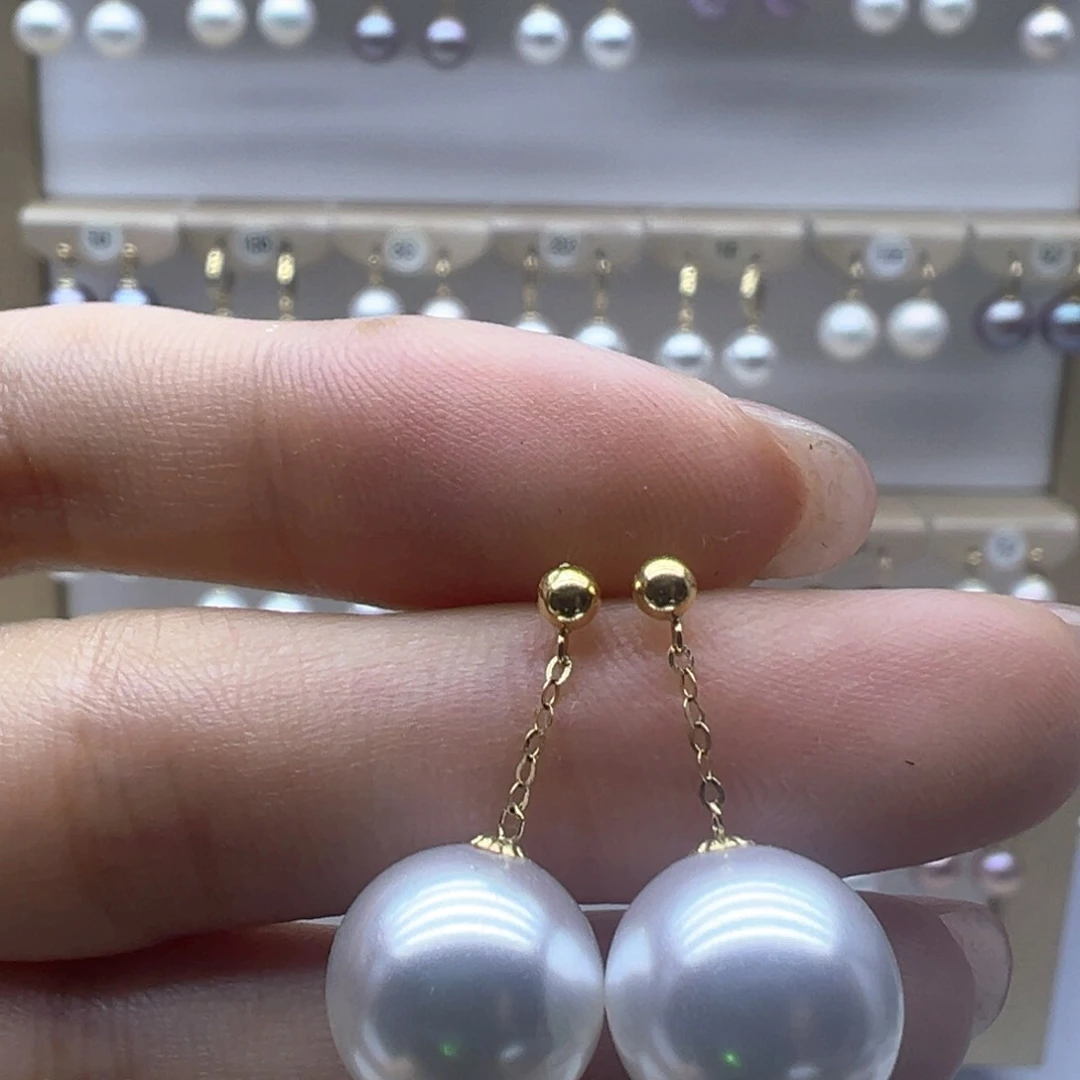 18K金镶嵌淡水珍珠耳饰