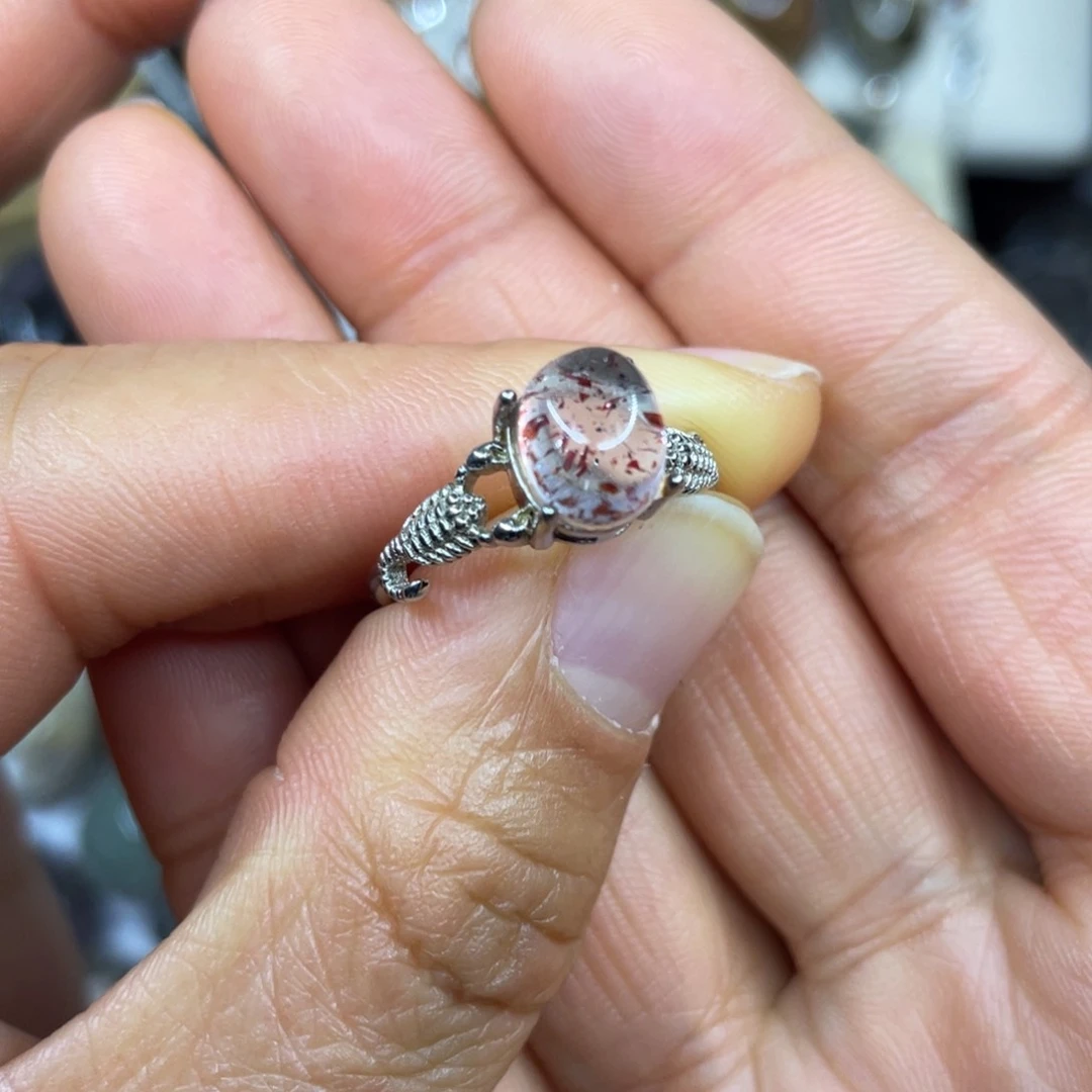 【闪购商品】银S925镶嵌珠宝半成品水晶戒指