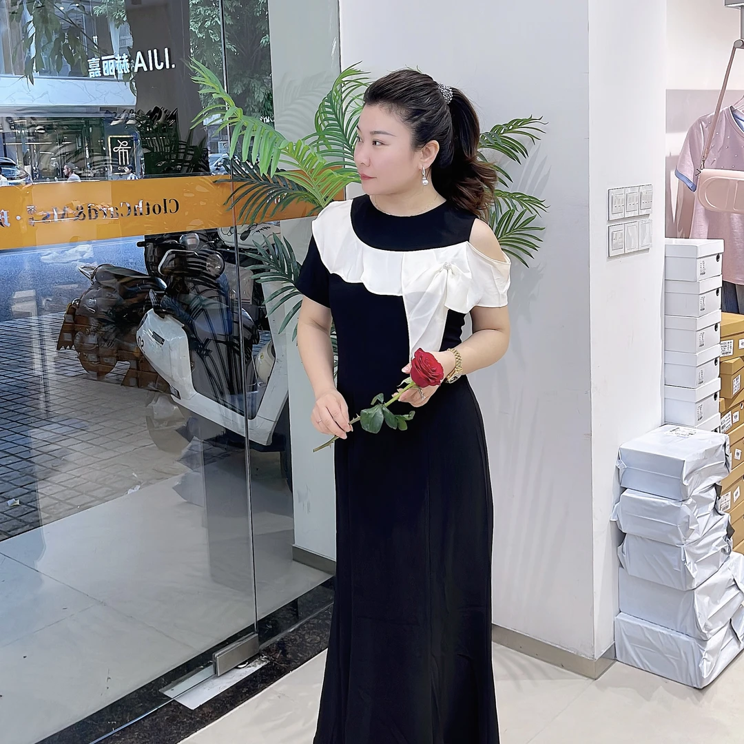 琼尚-新款露肩长款连衣裙992267702