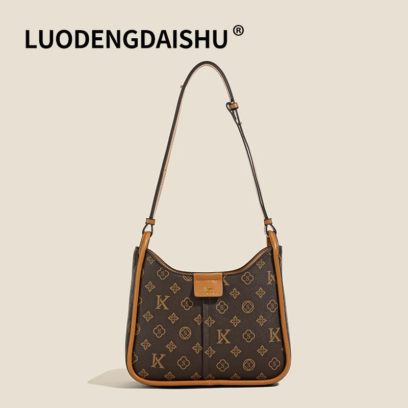 2025新款法式单肩包印花百搭斜挎包经典腋下包女士欧美风时尚小包