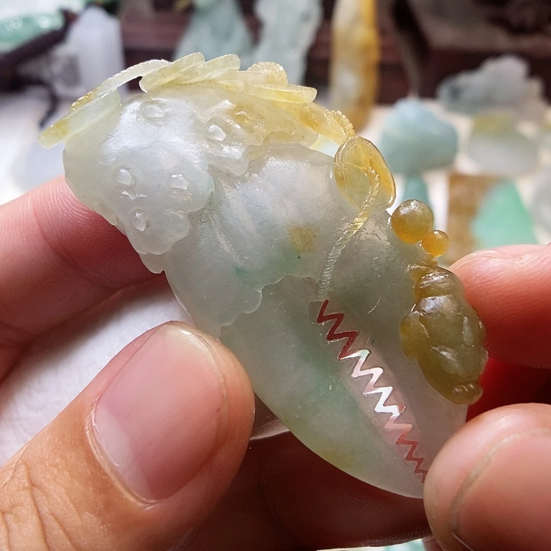 定制翡翠未镶嵌蟹钳