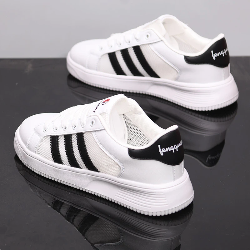 DMXUXM『设计风』轻松搭配~匠心制作~情侣休闲内增高软底小白鞋男女