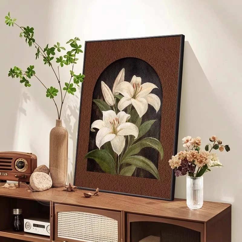 欧式复古装饰画中古风挂画花卉电视柜桌面摆画法式客厅餐厅墙壁画