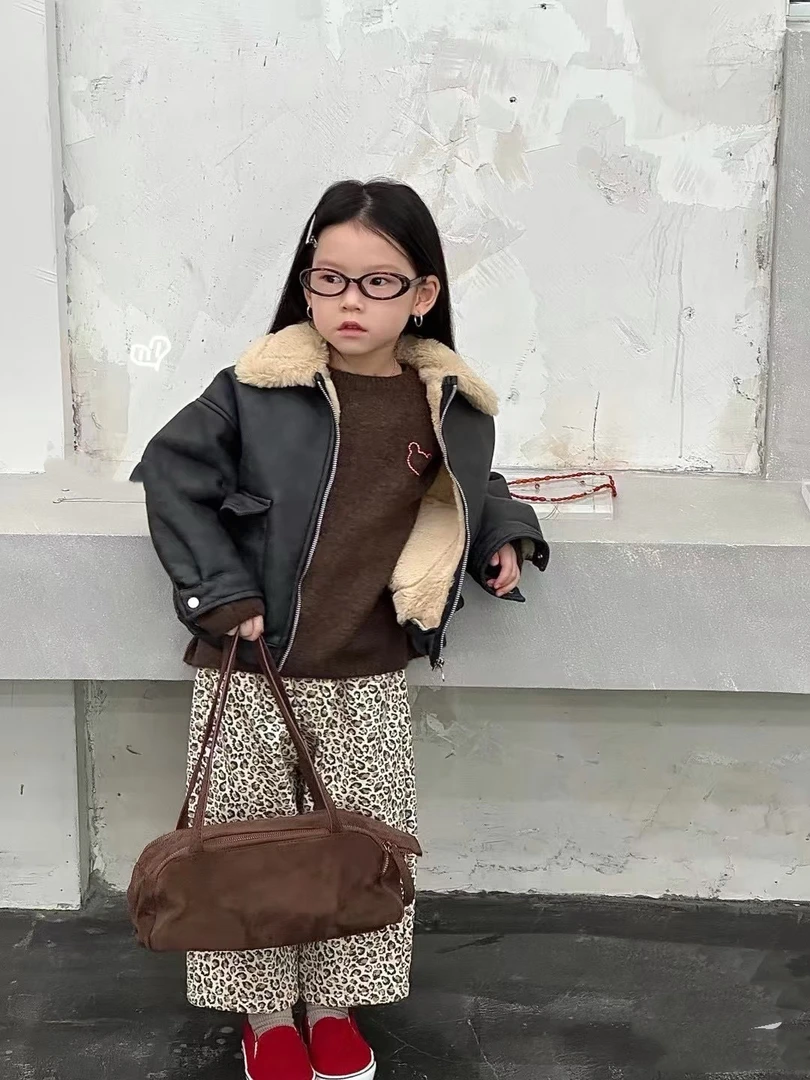 【花】韩版翻领皮毛一体外套 7016