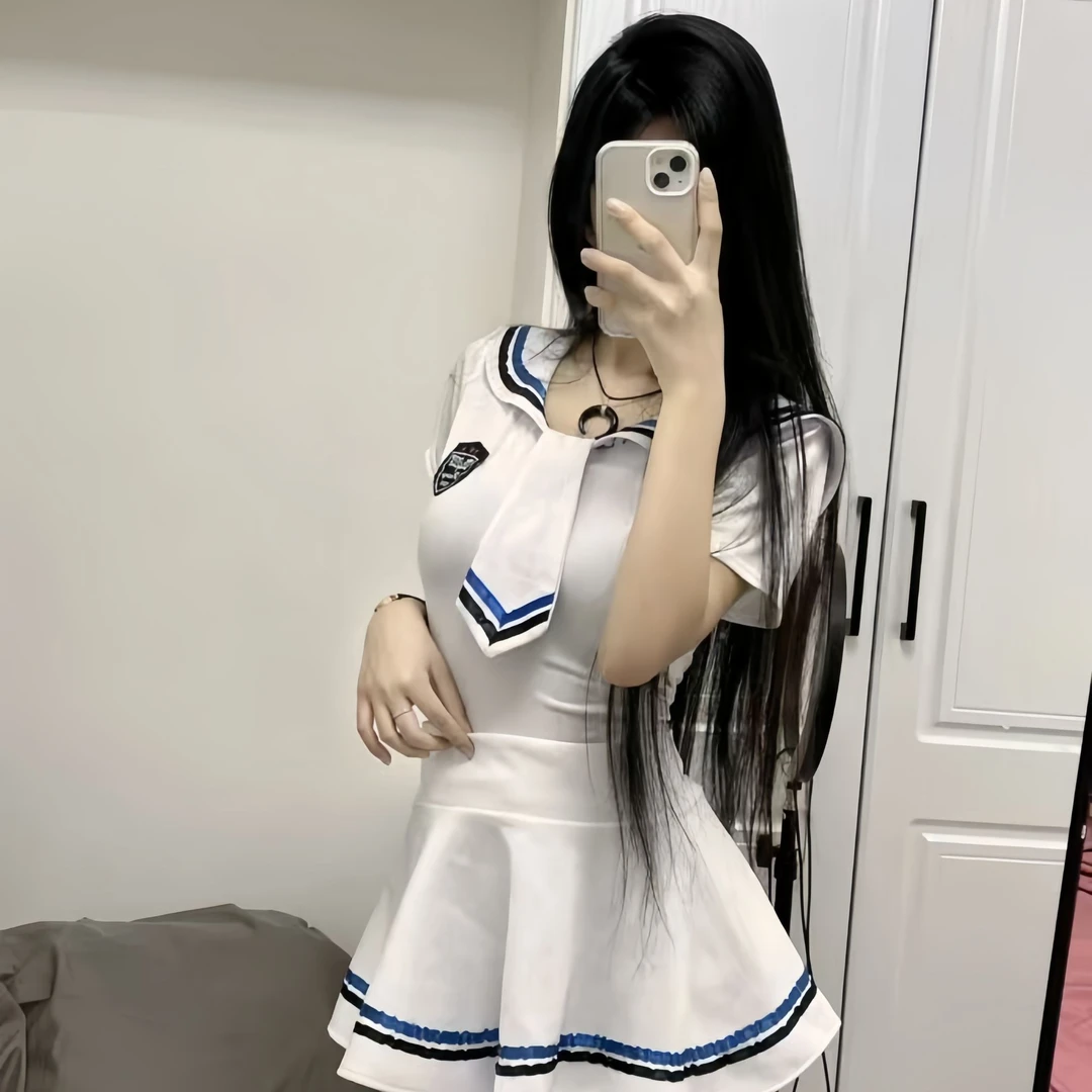 cosplay制服套装jk短裙海军领学院风网红显瘦性感白色春夏工作