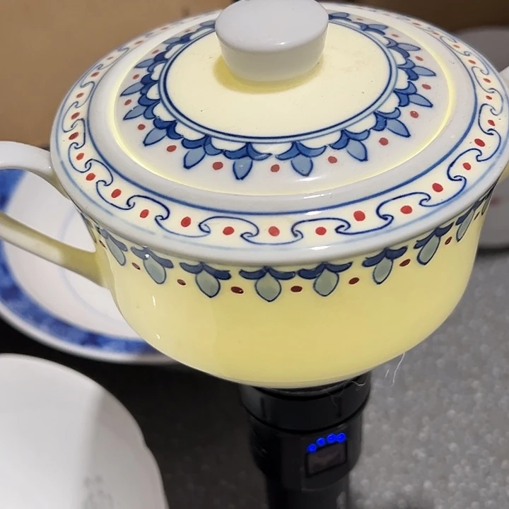 手绘微瑕双耳糖罐