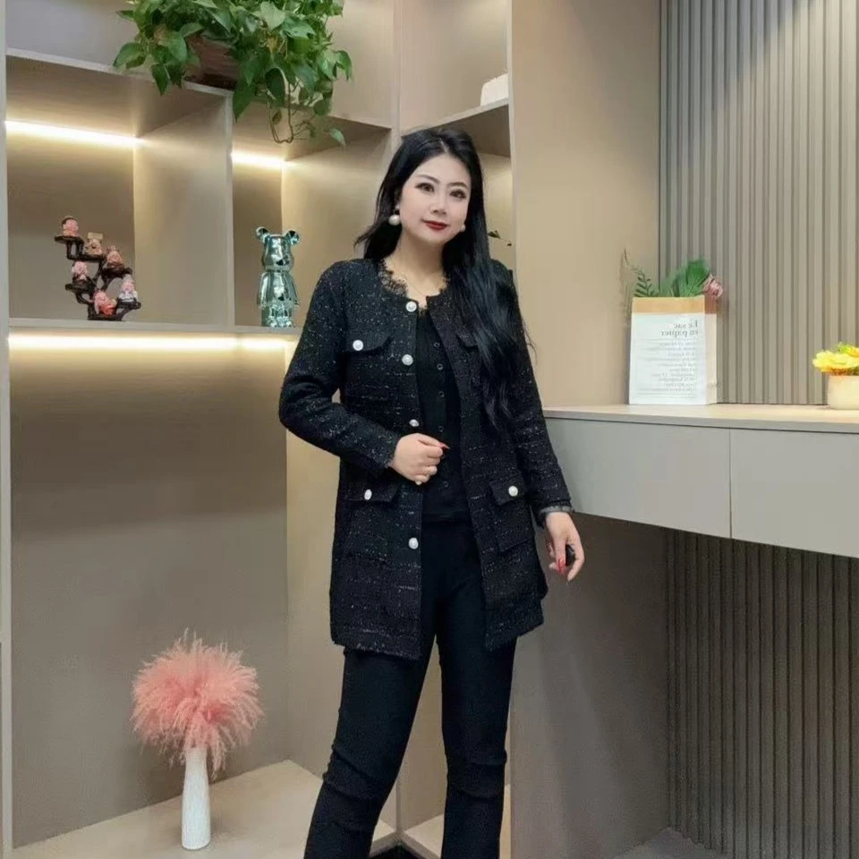 秋季外套-品 5998时尚潮流小香风洋气百搭设计款胖MM大码女装新款