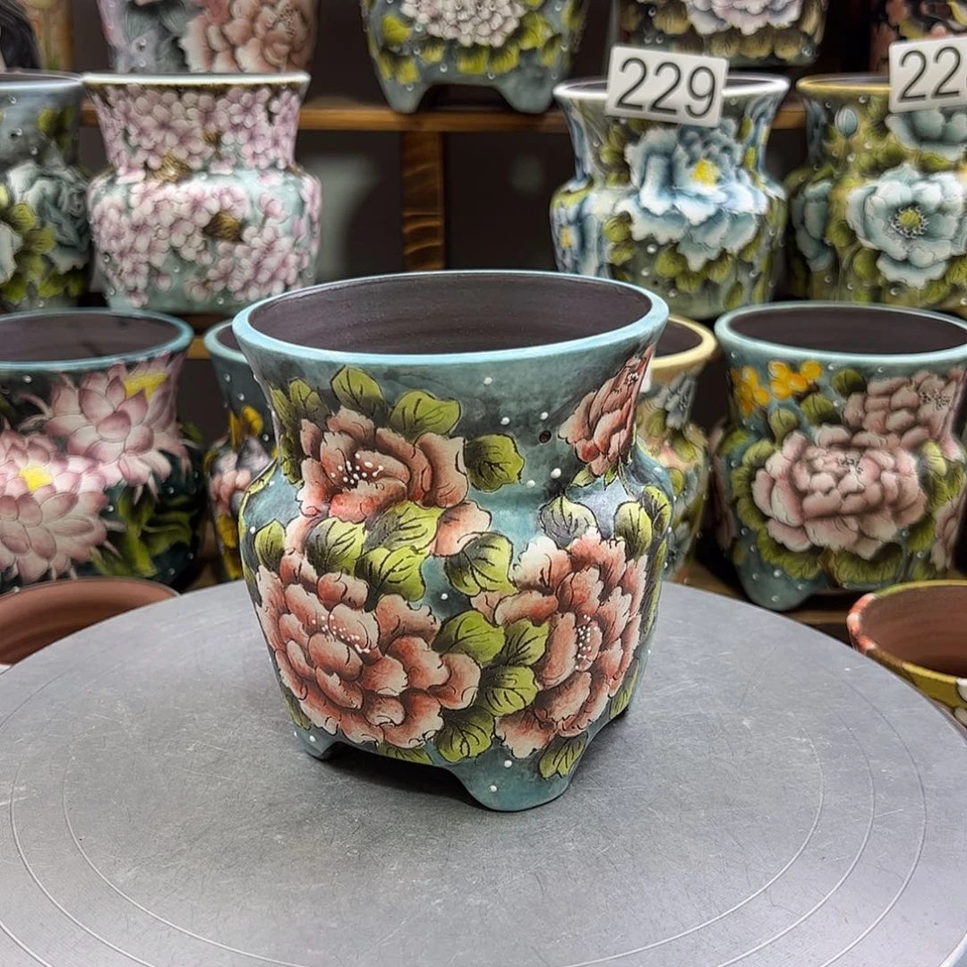 景德镇炫彩手绘口10.5高12