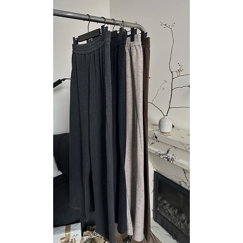 松紧腰直筒阔腿休闲裤9XXK5L1942