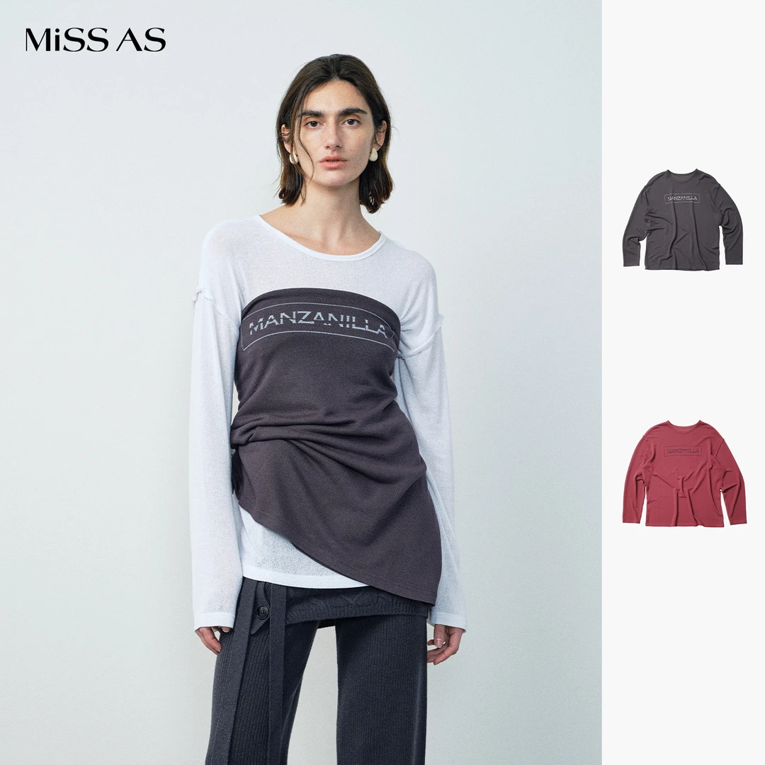 【manzanilla】百搭宽松字母印花T恤上衣女25早秋新品MISSAS买手店
