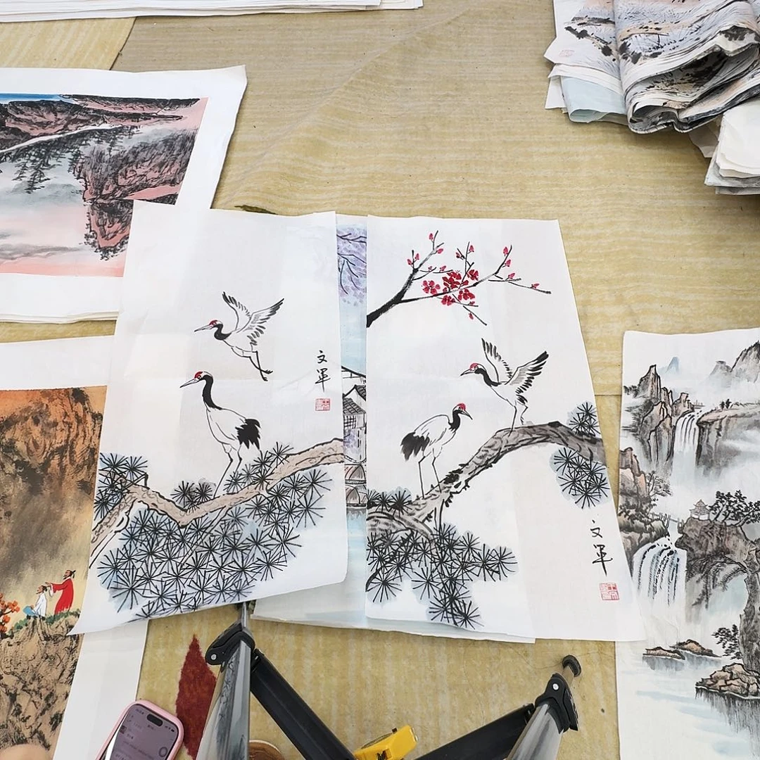 国画四尺四开手绘作品两张