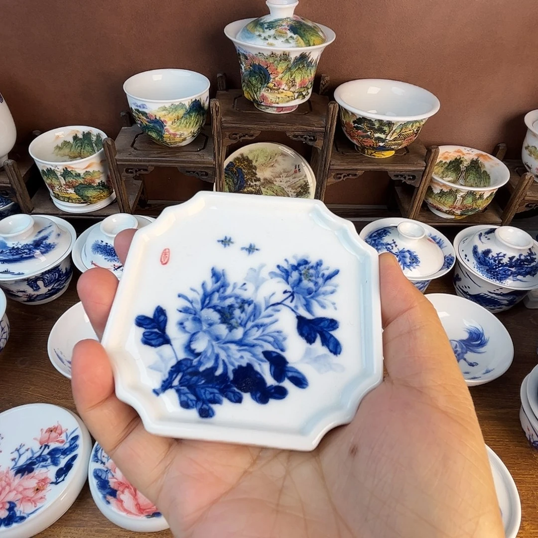 忠意堂釉下彩牡丹