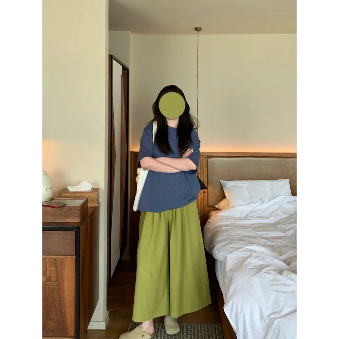 【懒人松弛感】ins韩版纯色短袖睡衣女夏季新款套装大码宽松家居服