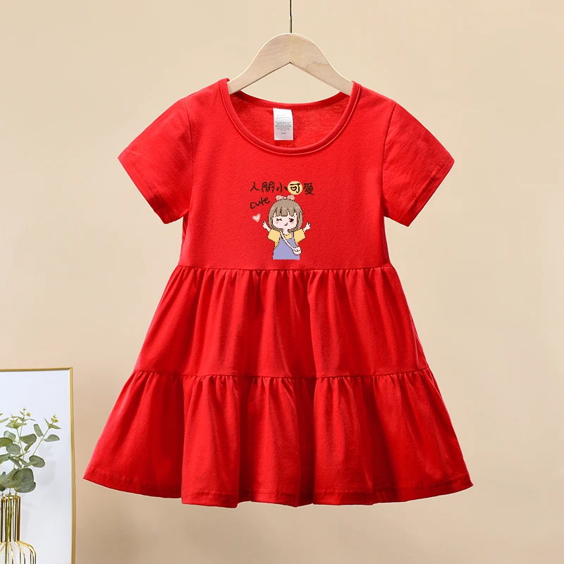 夏季蛋糕裙连衣裙童装女宝宝夏装女童女宝宝裙新款裙子红色