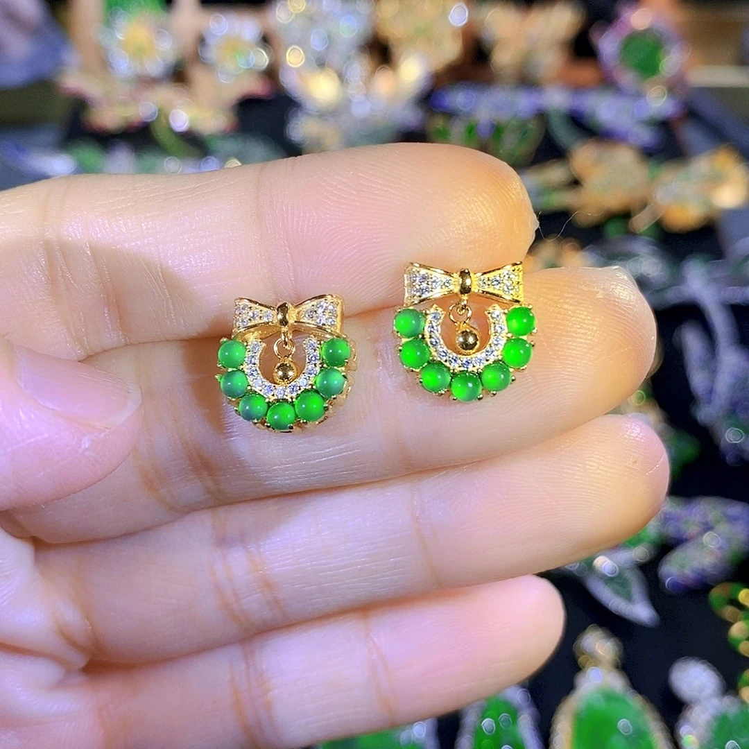 颈饰银S925镶嵌翡翠