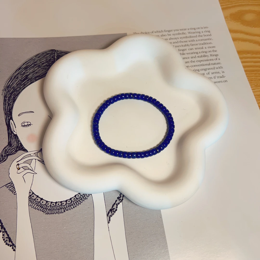 5mm天然青金石药片手串单圈多样性发一