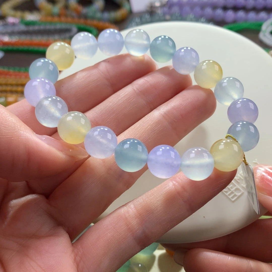 翡翠手链未镶嵌冰莫兰迪多宝卡10