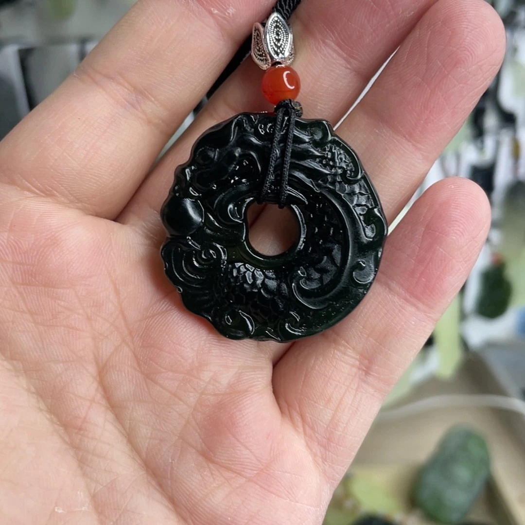 【闪购商品】岫玉颈饰未镶嵌༺****鱼化龙