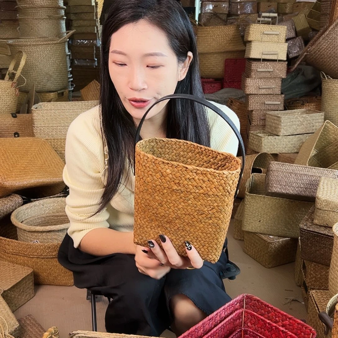 草编草编包/草编收纳盒带瑕疵