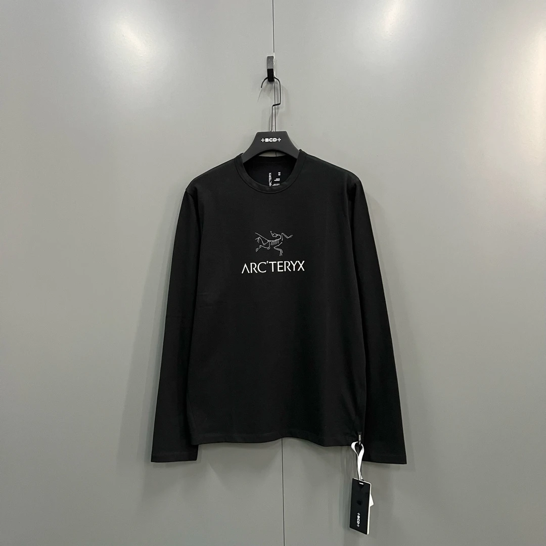 （jp）112 ARCTERYX 始祖鸟 黑色印花logo圆领长袖 M码/全新/