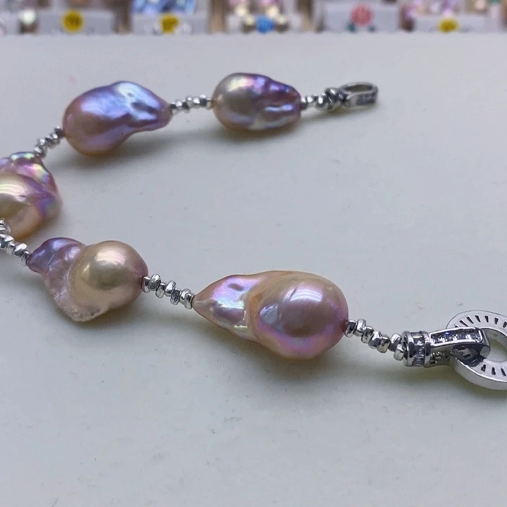 银S925镶嵌淡水珍珠耳饰