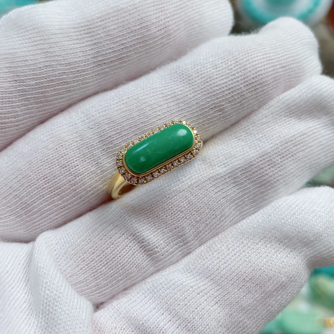 绿松石珠宝奇石18K金镶嵌