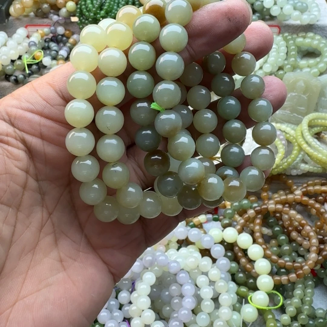 未镶嵌手串和田玉多样性发一
