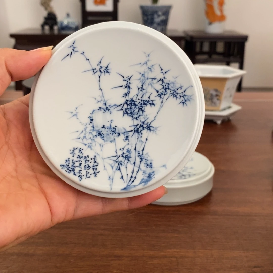 楷***森景德镇艺术板桥竹盖置