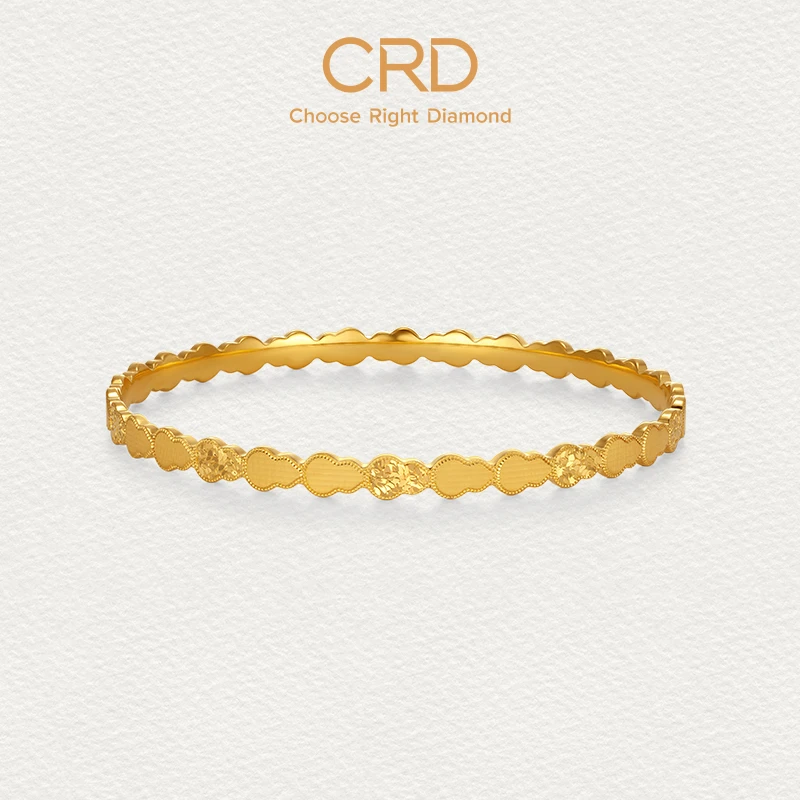 CRD克徕帝福禄满盈葫芦手镯足金999黄金手镯5G硬金送礼送女友
