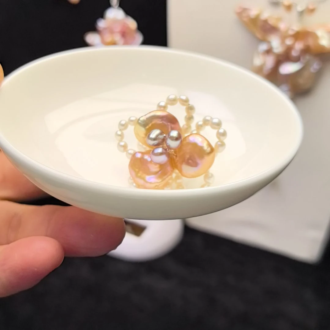 淡水珍珠未镶嵌颈饰戒指