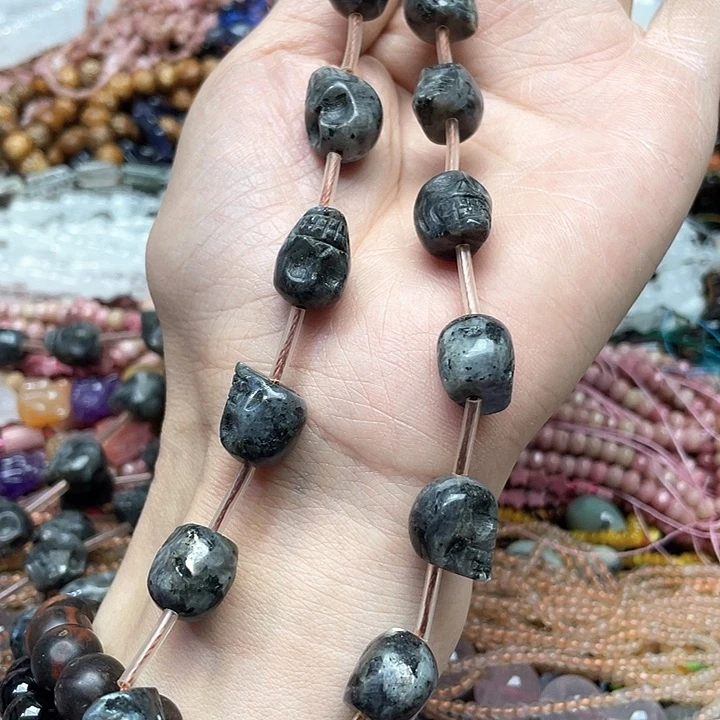 玛瑙/玉髓合金珠宝半成品一条13mm黑闪光