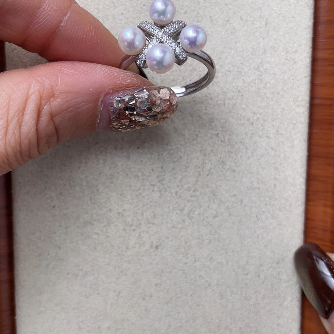 淡水珍珠戒指银S925镶嵌