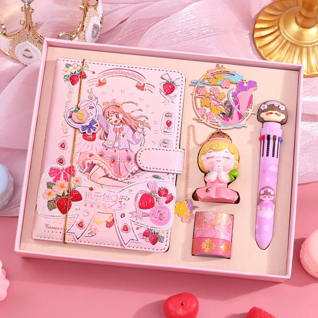小公主手账礼盒套装小清新少女心彩页笔记本子卡通可爱书签手帐日