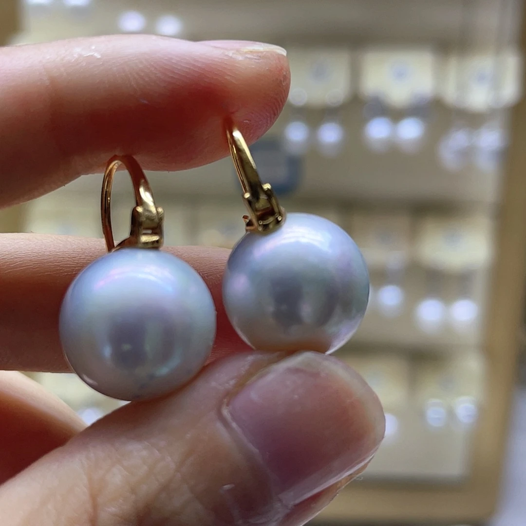 淡水珍珠耳饰银S925镶嵌