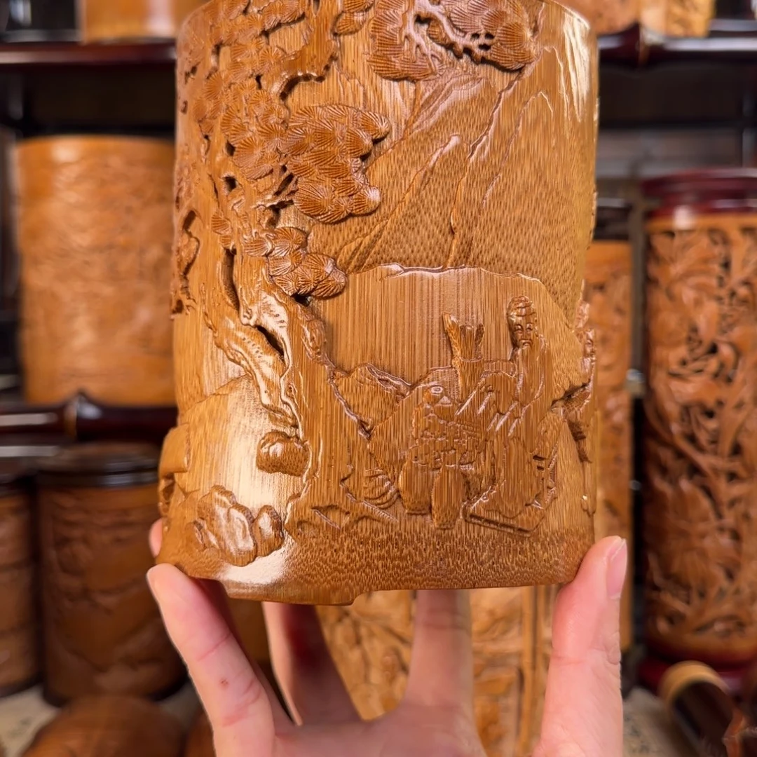 竹手工竹雕观画图