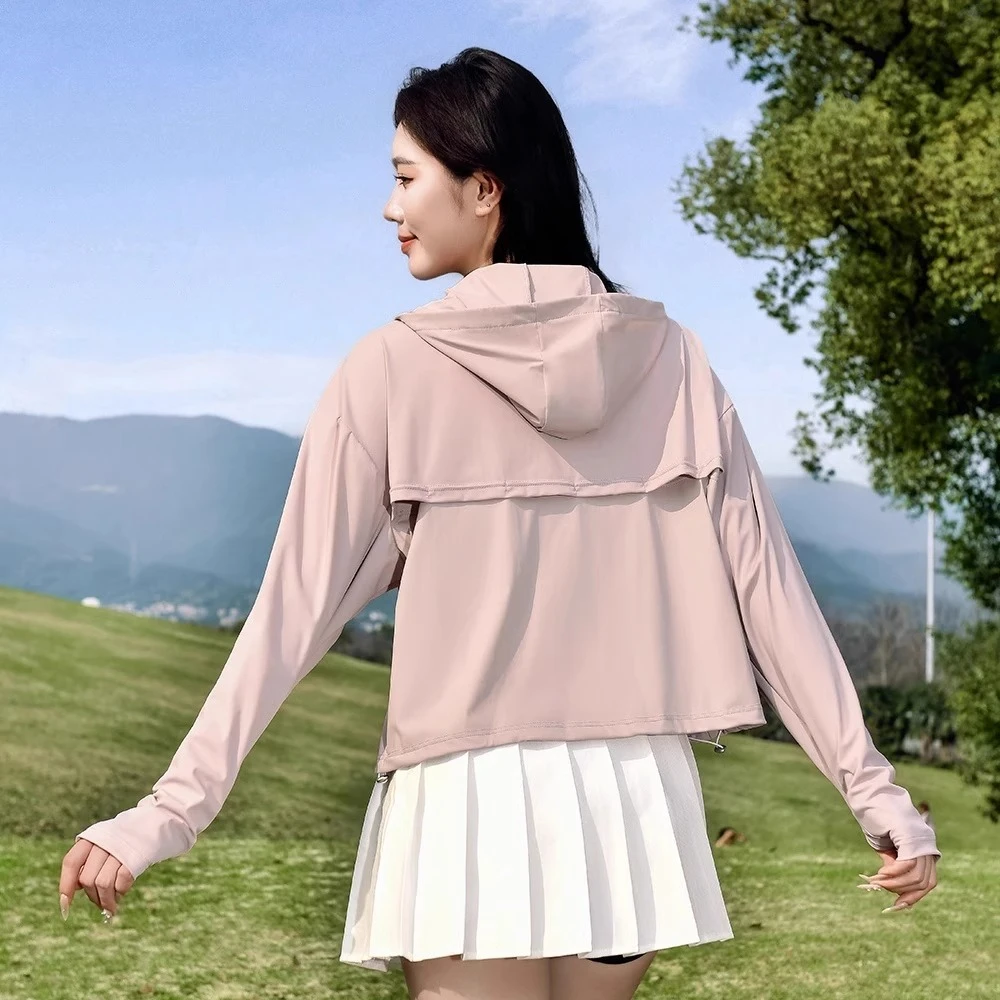 韩版女夏休闲户外防晒服骑行宽松后背网眼防晒衣2025新款防紫外线