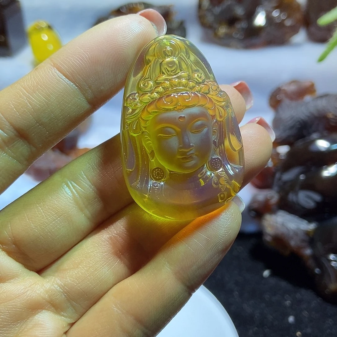 琥珀颈饰未镶嵌法*观音