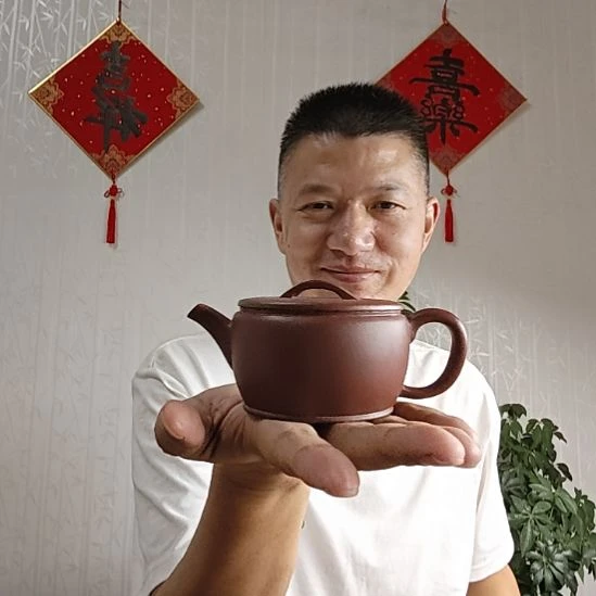 紫砂全手工黄龙山原矿红皮龙汉瓦