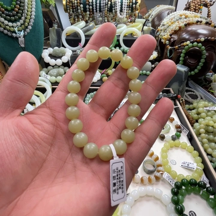 手链未镶嵌和田玉新疆若羌黄口卡10柔光