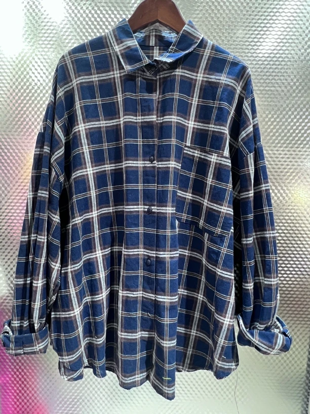 潮牌复古衬衫女宽松休闲百搭长袖衬衣外套春秋薄款