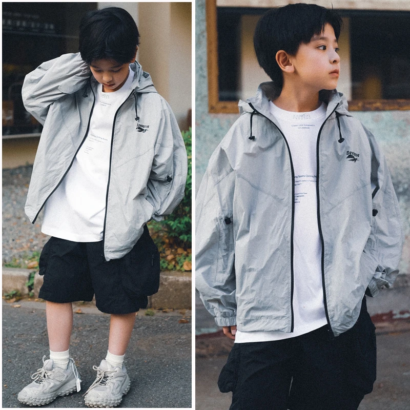 儿童2025夏装新款男童装冰丝透气防晒衣服外套夏季薄款大童青少年