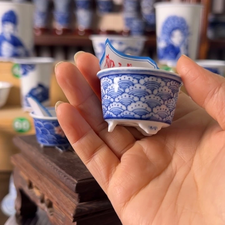 景***禾墨奈手工手绘陶瓷花盆