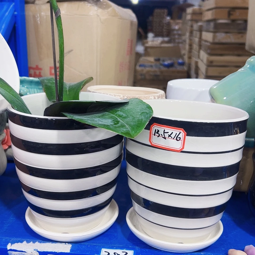有孔外贸尾单陶瓷花盆凑单10米包邮