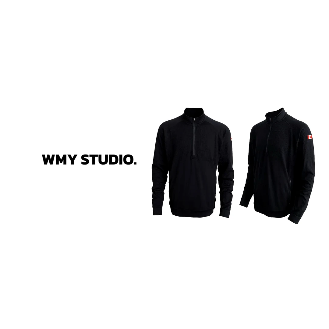 lulu同款加拿大春夏显壮半拉链肌理感城市户外运动打底衫卫衣男女