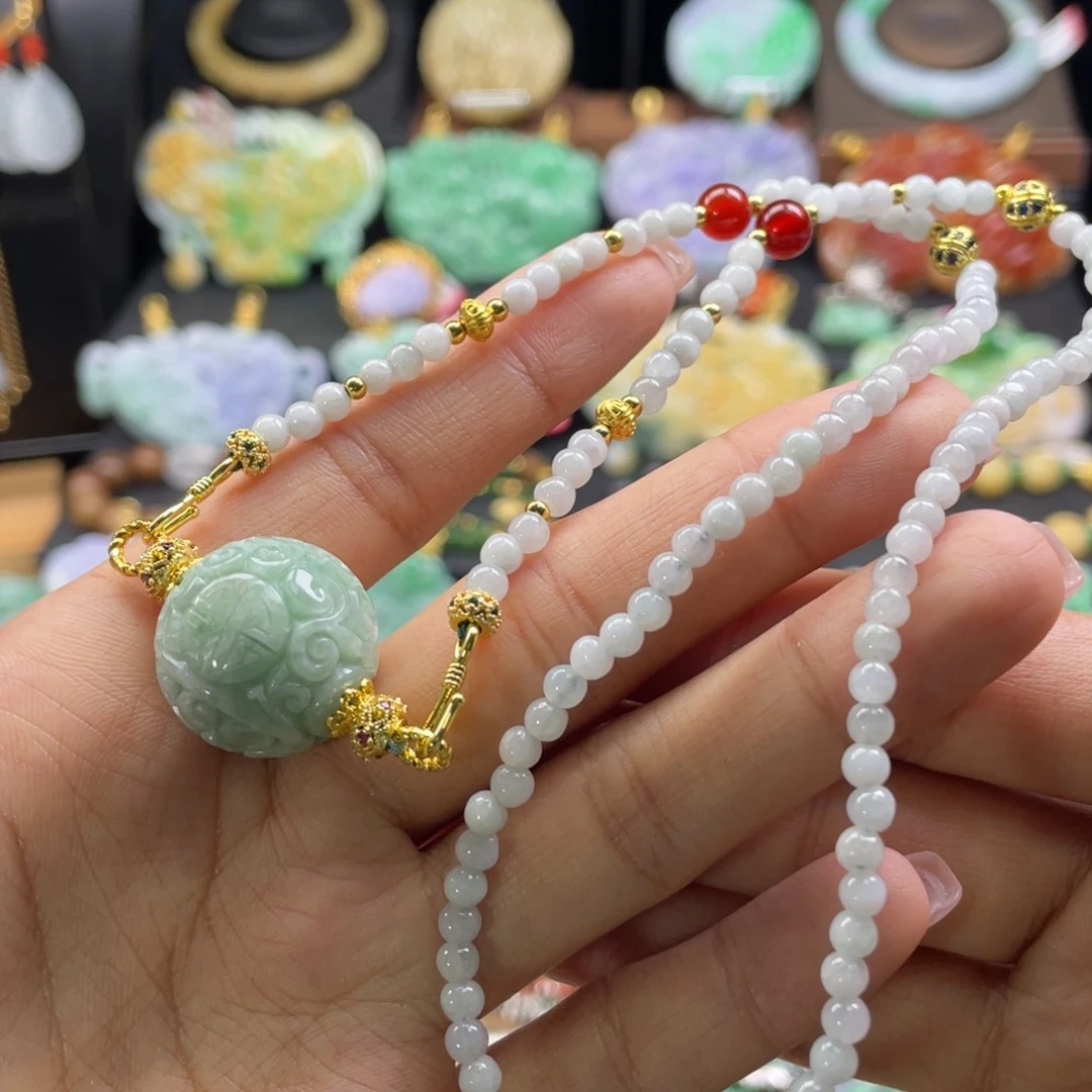 翡翠未镶嵌颈饰代编织