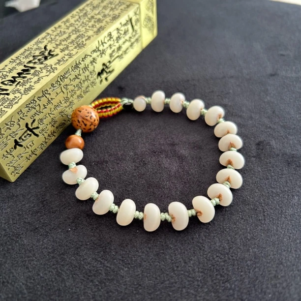 金佛草原籽单圈串珠卡扣式手工编织穿珠 轻奢风棕榈籽