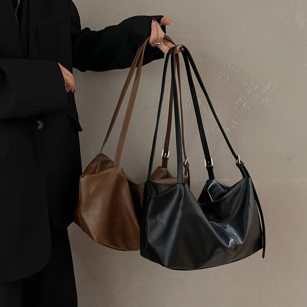 【心尖尖】6028韩式托特包植鞣双根耐磨单肩包韩版小众通勤秋冬